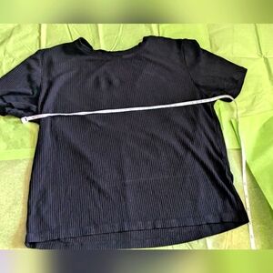 Zara Black Ribbed Knit Top